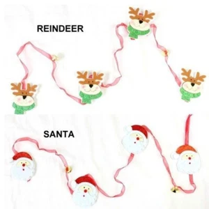 Santa Reindeer w/ Bell Christmas Xmas Tree Hanger Ornament Decor 145 cm long - Picture 1 of 3