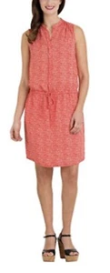 Hilary Radley Sleeveless Layered Shirt Tunic Dress Poppy Combo Orange Sz 8 - Picture 1 of 6