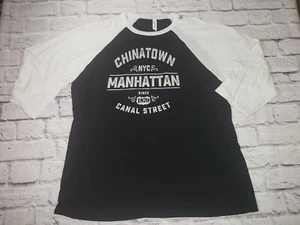 NEW Chinatown Manhattan NYC 3/4 Sleeve Graphic T-Shirt Size 2XL Women's - Picture 1 of 4