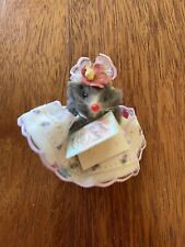 Happy Birthday Mouse Vintage Fur Toy W. Germany Original Label Great Outfit Cond