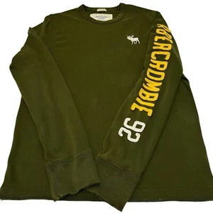 Abercrombie & Fitch Muscle Long Sleeve T-Shirt Y2K Green Men’s Large - Picture 1 of 12