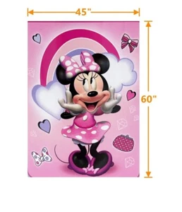 DISNEY MINNIE MOUSE Girls Fleece Throw Blanket 45"X 60" Pink Cute Gift - Picture 1 of 2