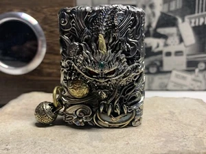 Zippo Dragon Silver Zippo Lighter Heavy - Picture 1 of 7