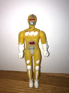 Vintage 1990er gelb Power Ranger Weich PVC 4,5" Actionfigur gerades Bein - Bild 1 von 5