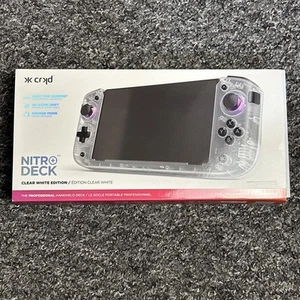CRKD Nitro Deck+ Clear White Edition Transparent Controller for Nintendo Switch - Afbeelding 1 van 8