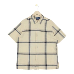 Camisa Vintage Ralph Lauren Clayton Cuadros Para Hombre Talla L Beige Manga Corta - Imagen 1 de 15