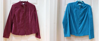 Chaquetas Dressbarn para mujer de gamuza sintética con cremallera M 1 borgoña y 1 verde azulado Foto 1 de 4