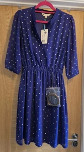 BNWT Yumi Gold Star, Navy Dress With Belt, Size 10 - Picture 1 of 3