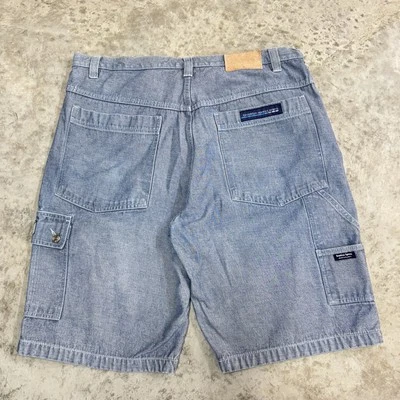 Pantalones Cortos Brooklyn Xpress Para Hombres 42 Azul Denim y2k holgados patinador hip hop cargo grunge Foto 1 de 4