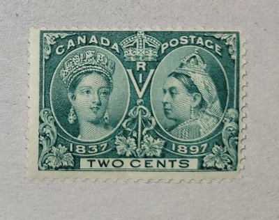 canada stamp #52 - Queen Victoria Diamond Jubilee (1897) 2¢ MH OG - Image 1 of 2