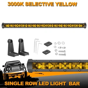 20" 12D LED Light Bar Single Row Slim Off road 3000K Driving Reverse 4WD ATV SUV - Picture 1 of 17