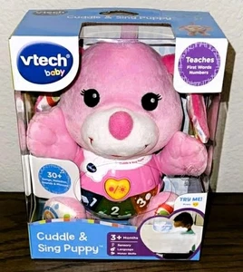 VTech Baby Cuddle & Sing Puppy 30+ Lieder Melodien Klangsätze weiches Krippenspielzeug - Bild 1 von 4