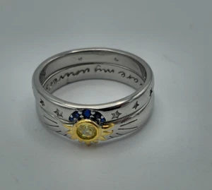 NARMO 925 Sterling Silber Frauen Ringe Mond Stern Ring Evil Eye Ring Bunte Cubic - Bild 1 von 10