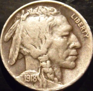 1918-D Buffalo Nickel Choice Original VF/XF - Picture 1 of 2