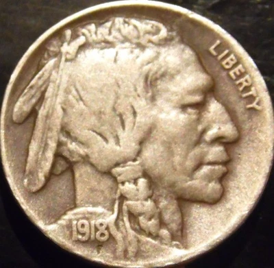 1918-D Buffalo Nickel Choice Original VF/XF - Image 1 of 2