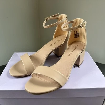 Sandalias Madden Girl estilo Ileana para mujer zapatos de salón punta abierta nude París talla 7 Foto 1 de 4