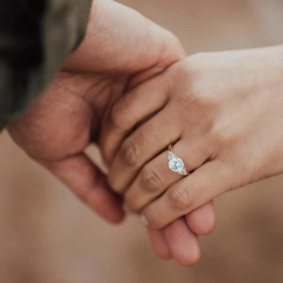 Anillo de boda de diamantes sólido de platino 950 2 quilates corte redondo IGI creado en laboratorio  Foto 1 de 4