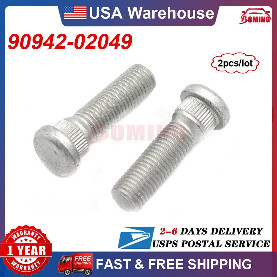 适用于丰田 CAMRY COROLLA LEXUS ES250 SCION 车轮凸耳螺栓 90942-02049 — 第 1/4 张图片