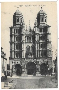 DIJON 21 Eglise Saint-Michel en Côte-d'Or CPA animée écrite à Melle Casper 1917 - Imagen 1 de 2