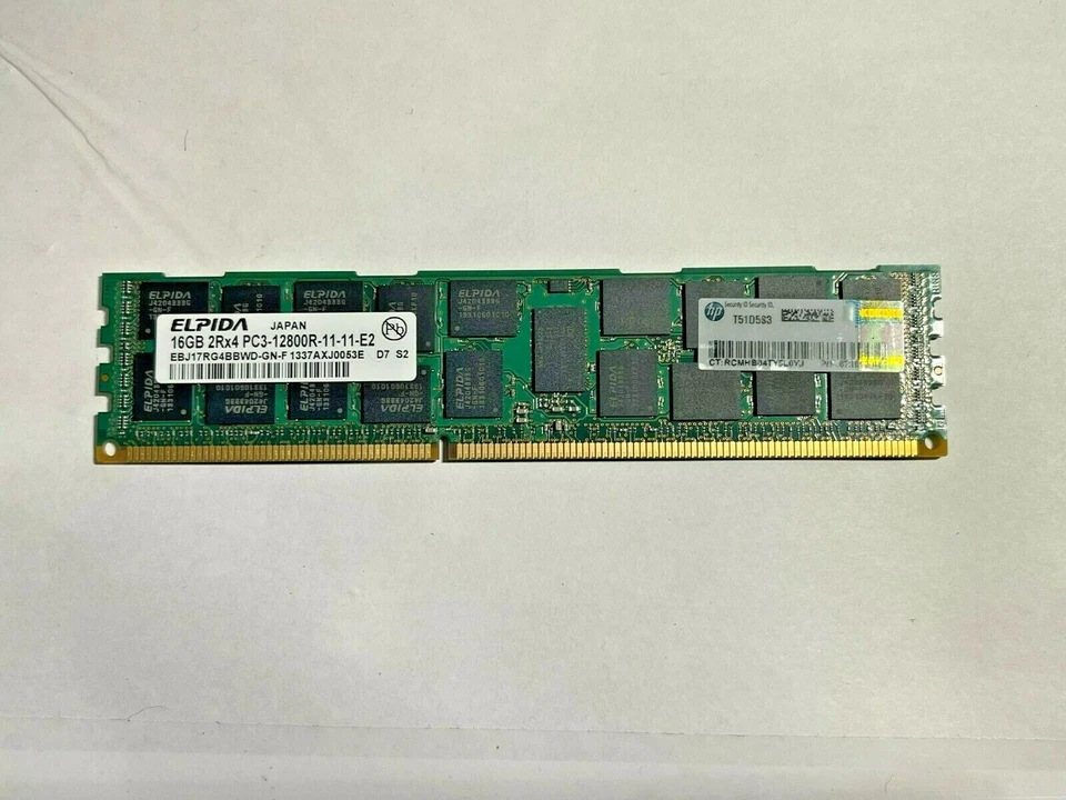 HP 16GB PC3-12800R DDR3 1600MHZ ECC REG RAM SERVER MEMORY 672612-081 672631-B21  - Image 1 of 1