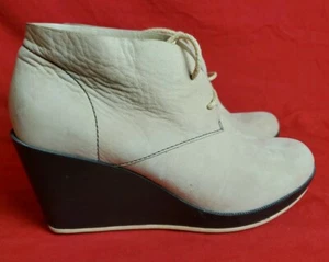 Cole Haan Mujeres 6B Zapatos de Cuero Con Cordones Cuña Tostado Botines  - Imagen 1 de 11