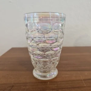 "Vassoio iridescente coloniale vetro federale vintage 4,75" - Foto 1 di 8