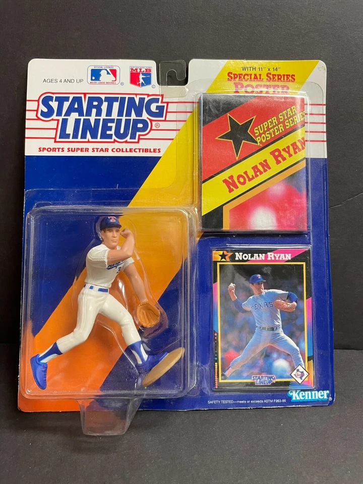KENNER STARTING LINEUP SUPER STAR Ship * NOLAN RYAN POSTER & CARD 78041