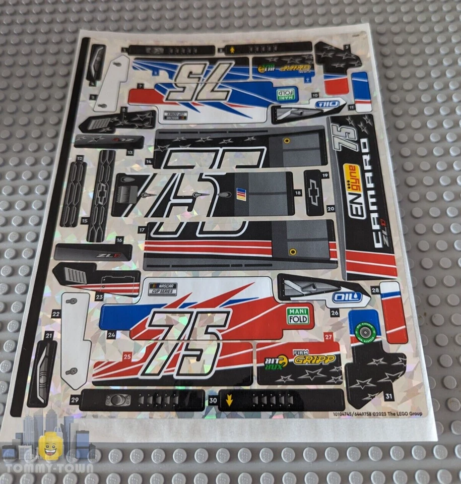 LEGO Technic AUFKLEBERBLATT NUR für Set 42153 NASCAR Next Gen Chevrolet Camaro