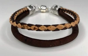 Bracciale in Sughero Naturale, Bracciale in Legno Vegano, Gioielli in Sughero - Foto 1 di 4