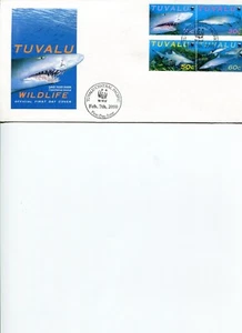 2000 WWF TUVALU Sand Tiger Shark Official Postal FDC. - Picture 1 of 1