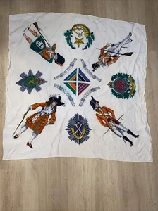 Vintage Scarf Scotland Scottish Military Square 29”X 29” Black Watch Royal Scots - Picture 1 of 7
