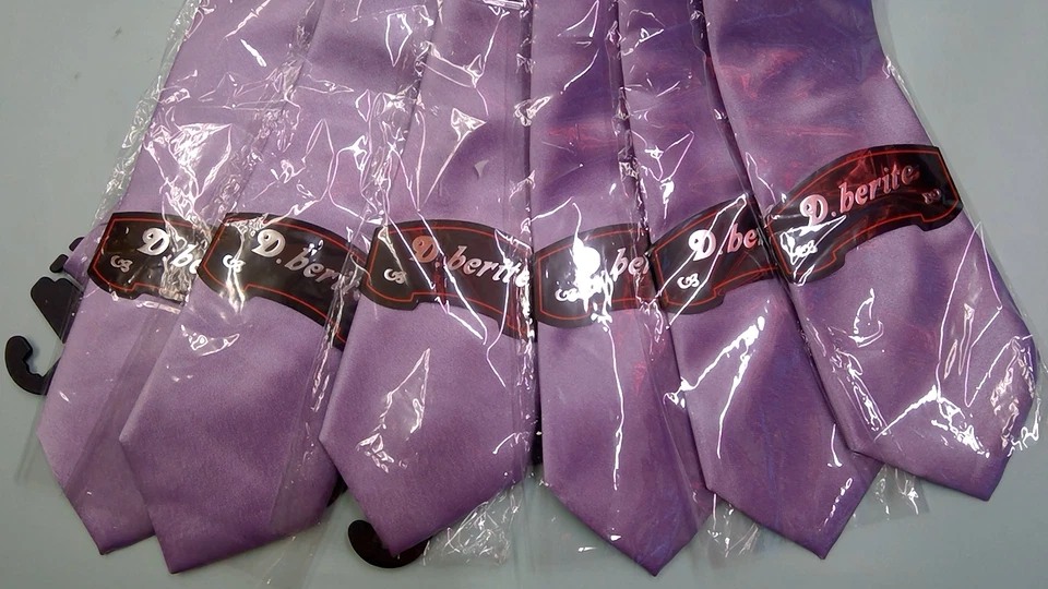 Corbatas D BERITE 100 % seda malva - varias disponibles para bodas, etc. Foto 1 de 4