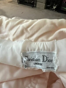 VINTAGE Christian Dior Lingerie Satin Lace Quilted Robe House Coat Size M - Picture 1 of 8