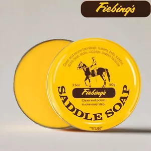 Saddle Soap Fiebings Yellow Leather Clean Conditioner Restore Smooth Polish 100g - Picture 1 of 10