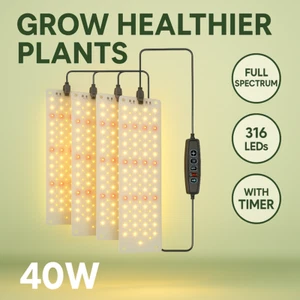 Grow Lights for Indoor Plants Full Spectrum LED 40W Timer Dimmable Strip 4PCS - Picture 1 of 10