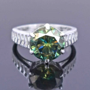 5 Ct Greenish Blue Treated Diamond Ring VVS1 Certified ! Anniversary Gift - Picture 1 of 6