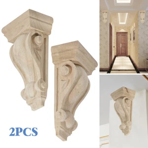 2 X Corbels Wooden Corbel Wood Timber Carved Corner Supports Raw - Picture 1 of 12
