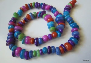 Perlas concha natural 8 x 4 mm redondeadas colores hilo 40 cm collar abalorios - Photo 1/3
