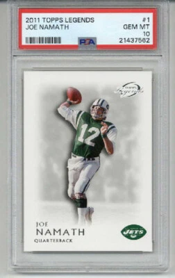 2011 TOPPS LEGENDS JOE NAMATH CARD NEW YORK JETS PSA 10 LOW POP VERY RARE - Image 1 of 2
