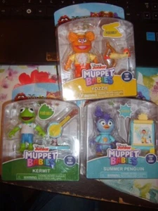 LOTE DE 3~DISNEY JUNIOR~BEBÉS MUPPET~FIGURAS POSABLES~KERMIT/FOZZIE/VERANO~NUEVO EN PAQUETE - Imagen 1 de 5