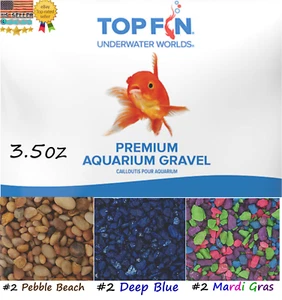 3.5oz Premium Small Gravel Pebbles for Aquarium ~Top Fin Underwater Worlds Beach - Picture 1 of 6