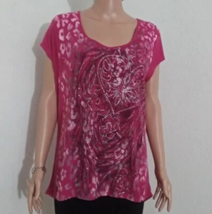 Appropriate Behavior Junior's Size XXL/2XG (18) Pink Floral Embezzled Blouse Top - Picture 1 of 14
