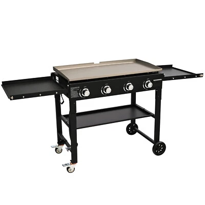 36" Outdoor Flat Top Gas Griddle Grill Propane BBQ Grill w/ Lid 4-Burner - Image 1 of 4