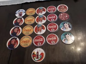 LOT OF 21 VINTAGE 90'S COCA-COLA COLLECTOR POGS - Picture 1 of 2