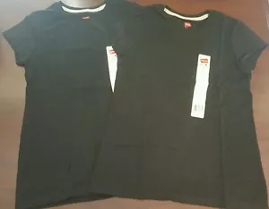 2 Camisetas Camiseta Básica Niñas Hanes Negra Mangas Cortas Camiseta L/Grande 10/12 - Imagen 1 de 4