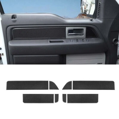 Real Carbon Fiber Door Panel Trim Cover Sticker Kit For Ford F150 Raptor 2009-14 - Image 1 of 4