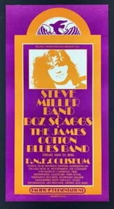 Steve Miller POSTER Boz Scaggs James Cotton 1974 Original Pacific Presentations - Picture 1 of 2