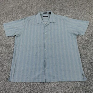 Jhane Barnes Shirt Mens XXL 2XL Blue Psychedelic Hawaiian Loop Collar Japan Camp - Picture 1 of 9