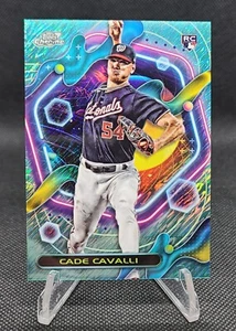 2023 Topps Cosmic Chrome Cade Cavalli RC Aqua Equinox 062/199 - Nationals Rookie - Picture 1 of 3