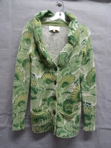 Cárdigan Leifsdottir Anthropologie Mujer Pequeño Verde Floral Lana Mohair Damas - Imagen 1 de 7
